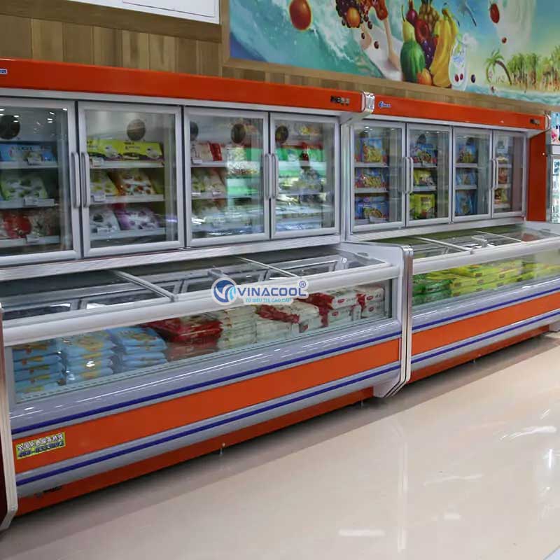 Tủ siêu thị 2 chế độ trên mát dưới đông